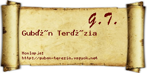 Gubán Terézia névjegykártya